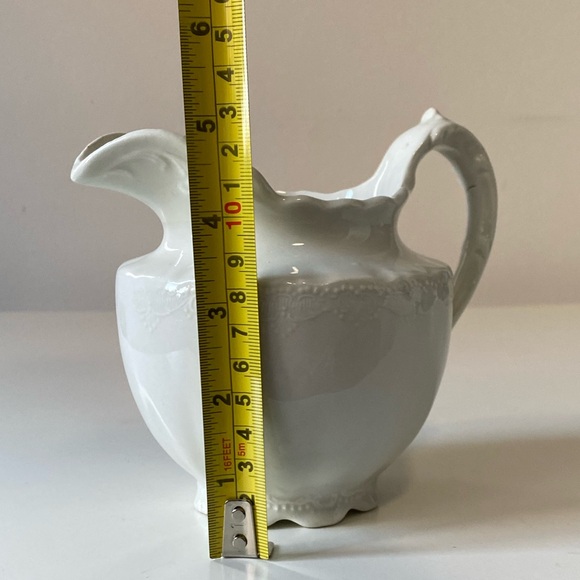 Antique Florence Ironstone White Ceramic Pitcher or Creamer - Picture 5 of 12